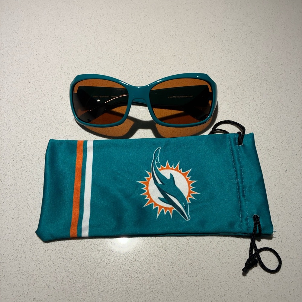Miami Dolphins Sunglasses with Logo - Picture 2 of 11